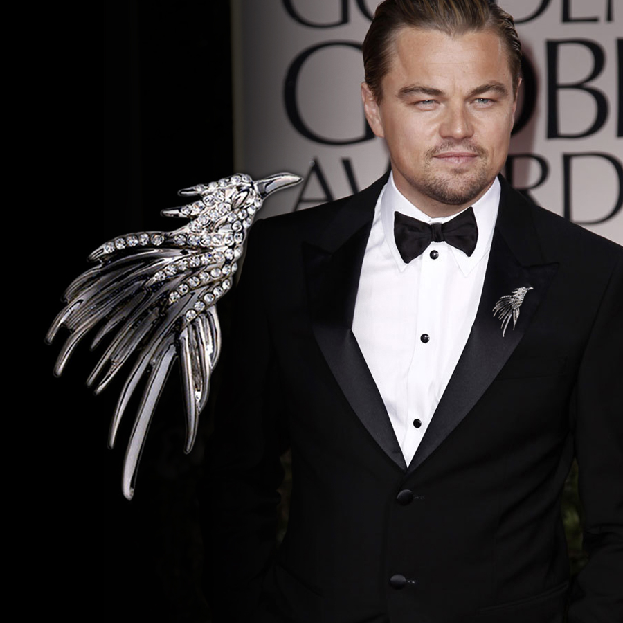 欧美高档男士西服外套胸花男领针衬衫领扣西装鹰胸针英伦风格