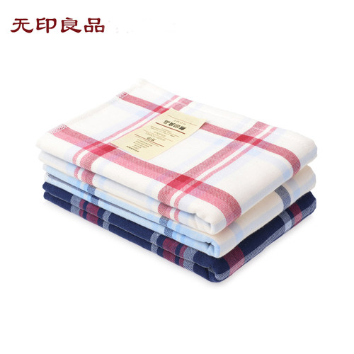 无印良品双面全棉纱布方形小毛巾