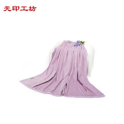 无印工坊双人纯色加厚拉舍尔棉毯