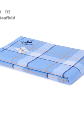 棉田正品 经典POLO高端格子纯棉洗脸毛巾小方巾 F21381