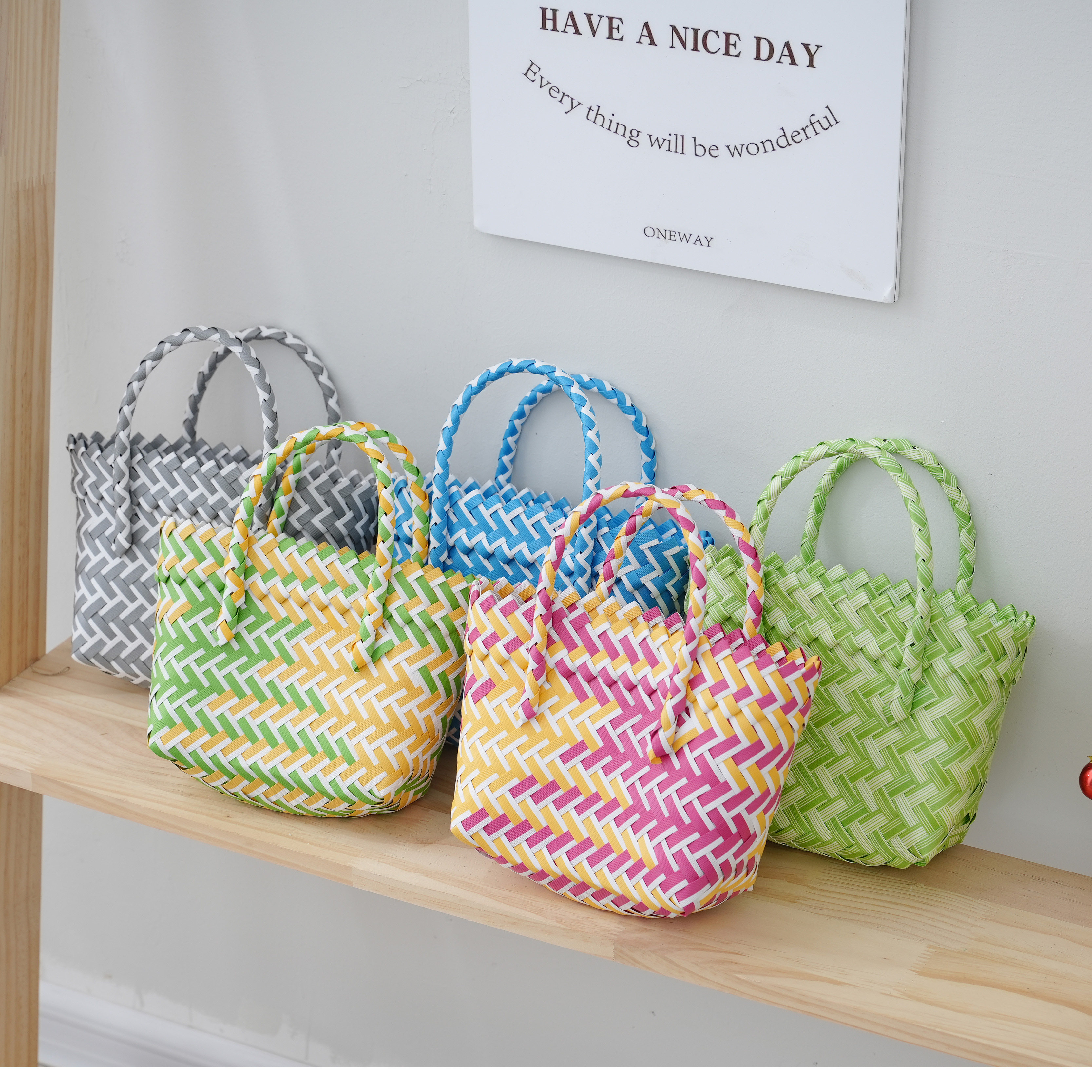 伴手礼袋手工编织菜篮子包小号