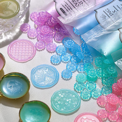 100粒半透火漆蜡粒 向日葵半透明火漆印章全套封口蜡粒