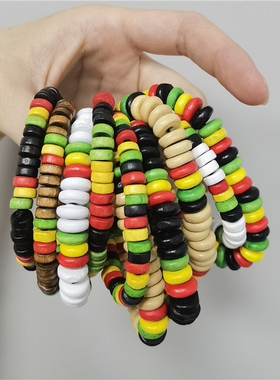 牙买加雷鬼ins摇滚个性小众男士手链潮民族风rasta情侣手串手镯女