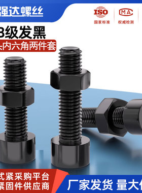 8.8级高强度全牙内六角螺丝螺母套装钉加长螺栓3M4M56M8M10M12-30