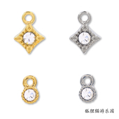 合金捷克玻璃石吊坠挂饰日本kiwa贵和diy手工配件项链耳饰现货