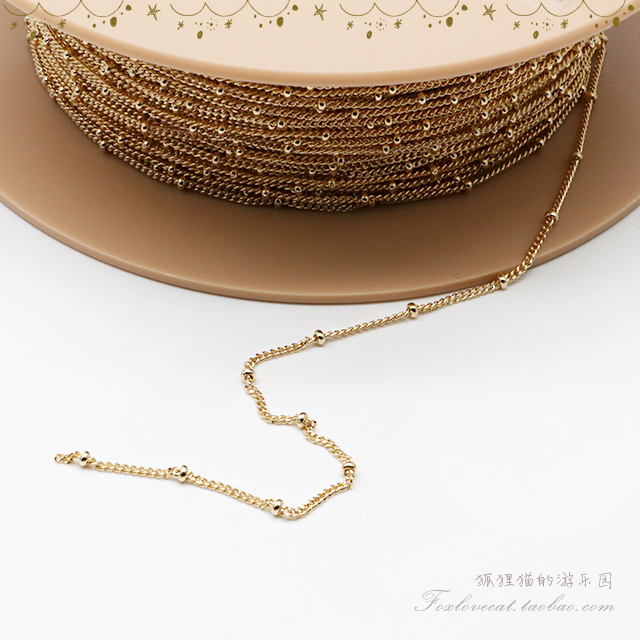 豆豆链铜镀金日本进口贵和链条