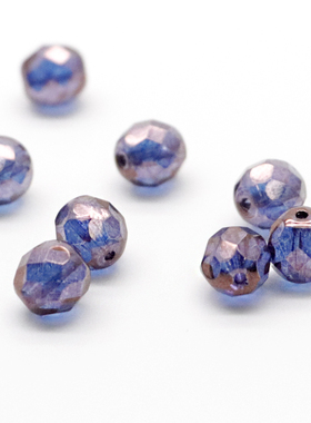 紫色透明火抛光切割面捷克珠通孔日本贵和制作所kiwa配件DIY散珠