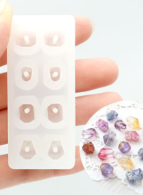 多面切割石榴石型硅胶模具ins日本partsclub配件制作UV滴胶饰品