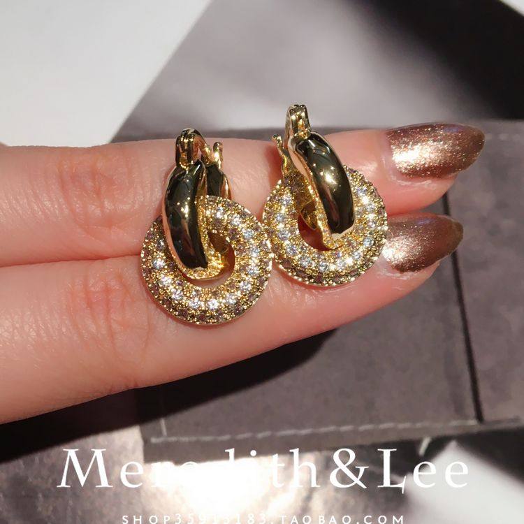 meredith&lee 高级感法式优雅简约圆圈金属感冷淡风日常百搭时尚