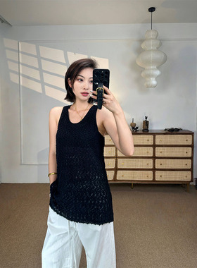 91633提花感气质纯色百搭背心2025年夏季新款宽松显瘦上衣女