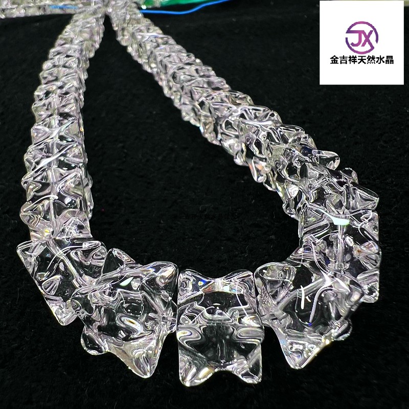 天然白水晶正角方块花梅尔卡巴