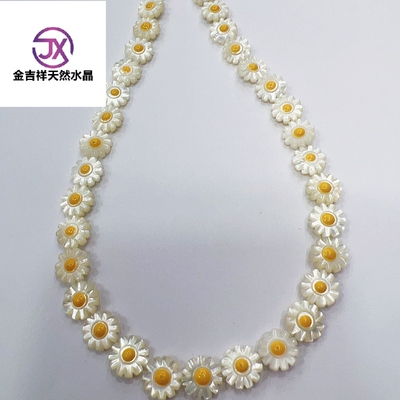 天然白贝小雏菊项链耳环手链