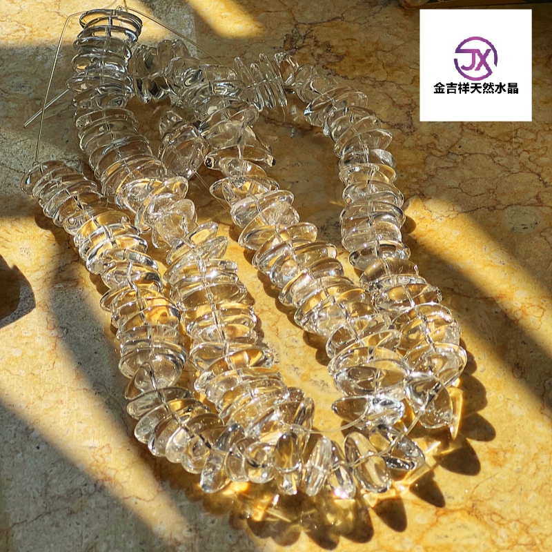 天然巴西白水晶扁长条手链项链