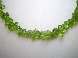 天然橄榄石碎石不规则项链diy手链半成品首饰水晶散珠 色泽均匀