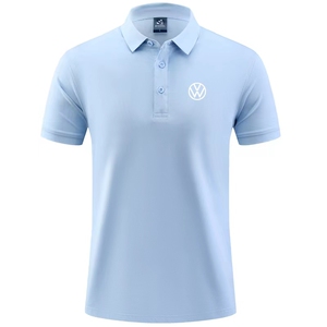 新款一汽上汽大众4S店销售工作服POLO衫天蓝色ID工装定制工服t恤