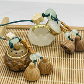 夜光吊坠香囊好运莲生香囊随身携带桃木莲蓬汽车钥匙扣挂件手机链