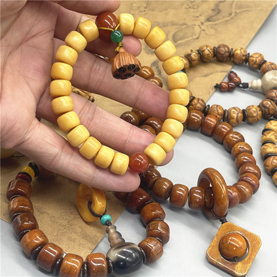 西藏扎基同款天然牦牛骨手串饰品