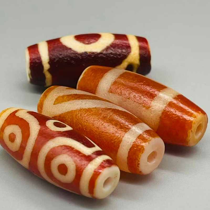 保真西藏天然玛瑙老天珠红色贵人一二眼吊坠男女手链配珠DIY饰品