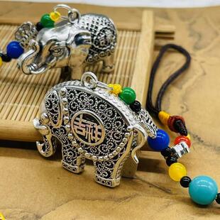 西藏旅游纪念品吊坠汽车钥匙扣挂件福大象吉象流苏配饰品礼品男女