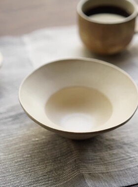 禾下｜米釉草帽碗 甜品器具 手作陶器食器