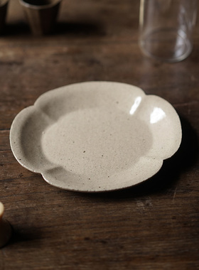 禾下 海棠花口盘 手作陶器 食器 茶承 壶承