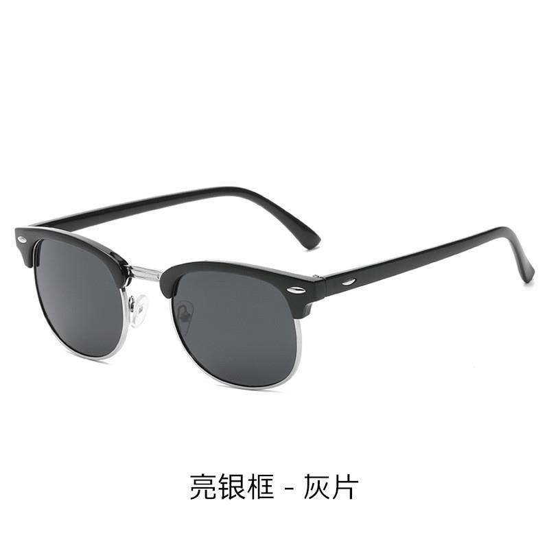 跨境新款男女士偏光太阳镜 半框米钉复古墨镜3016太阳眼镜