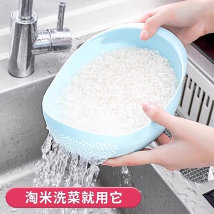 淘米沥水洗米筛淘米盆细孔不漏米厨房家用水果盘简约洗菜盆沥水