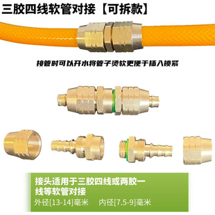 农用打药管免压接头打药机高压管爆管修复快接头纯铜水管接头快速