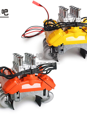 FST款1/10仿真 V8发动机罩风扇散热器 stack-type直喷进气 TRX4