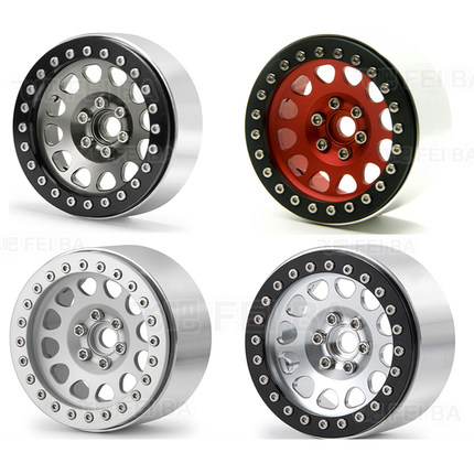 2.2 寸合金轮毂1/10攀爬车夹胎宽 SCX10 TRX4 易控4082幽灵飞吧