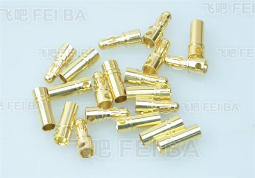 航模镀金香蕉插头 2.0mm 3.5mm 4.0mm 电机电调专用 香蕉头 - 封面