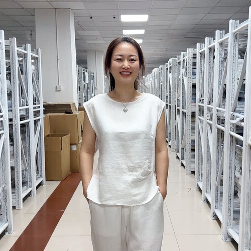 外贸日单100%纯汉麻捏褶工艺背心夏季透气吸汗柔软设计感无袖上衣