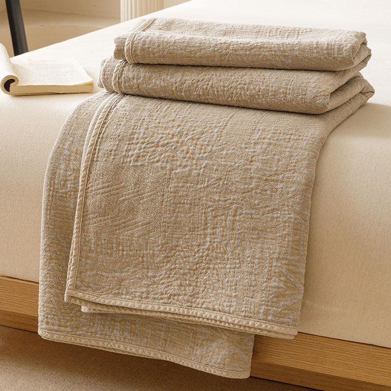 重磅新款！出口外单汉麻牦牛绒盖毯床盖高品质加厚款色织汉麻毯子