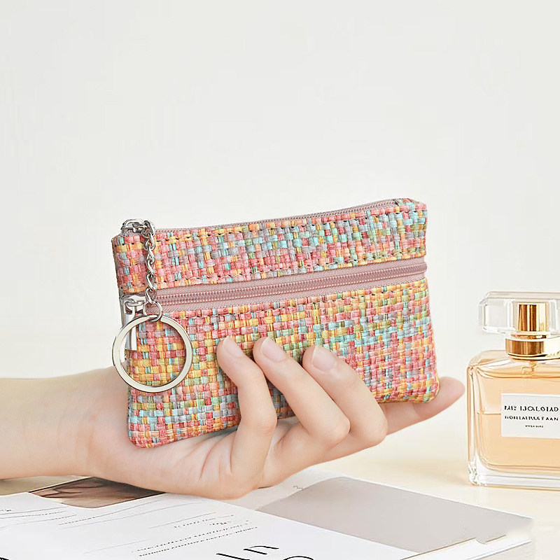 彩色编织压纹零钱包女迷你小钱包拉链钥匙包硬币收纳简约便携卡包,箱包皮具/热销女包/男包,钱包,淘宝优惠券,粉丝福利购,淘宝优惠卷