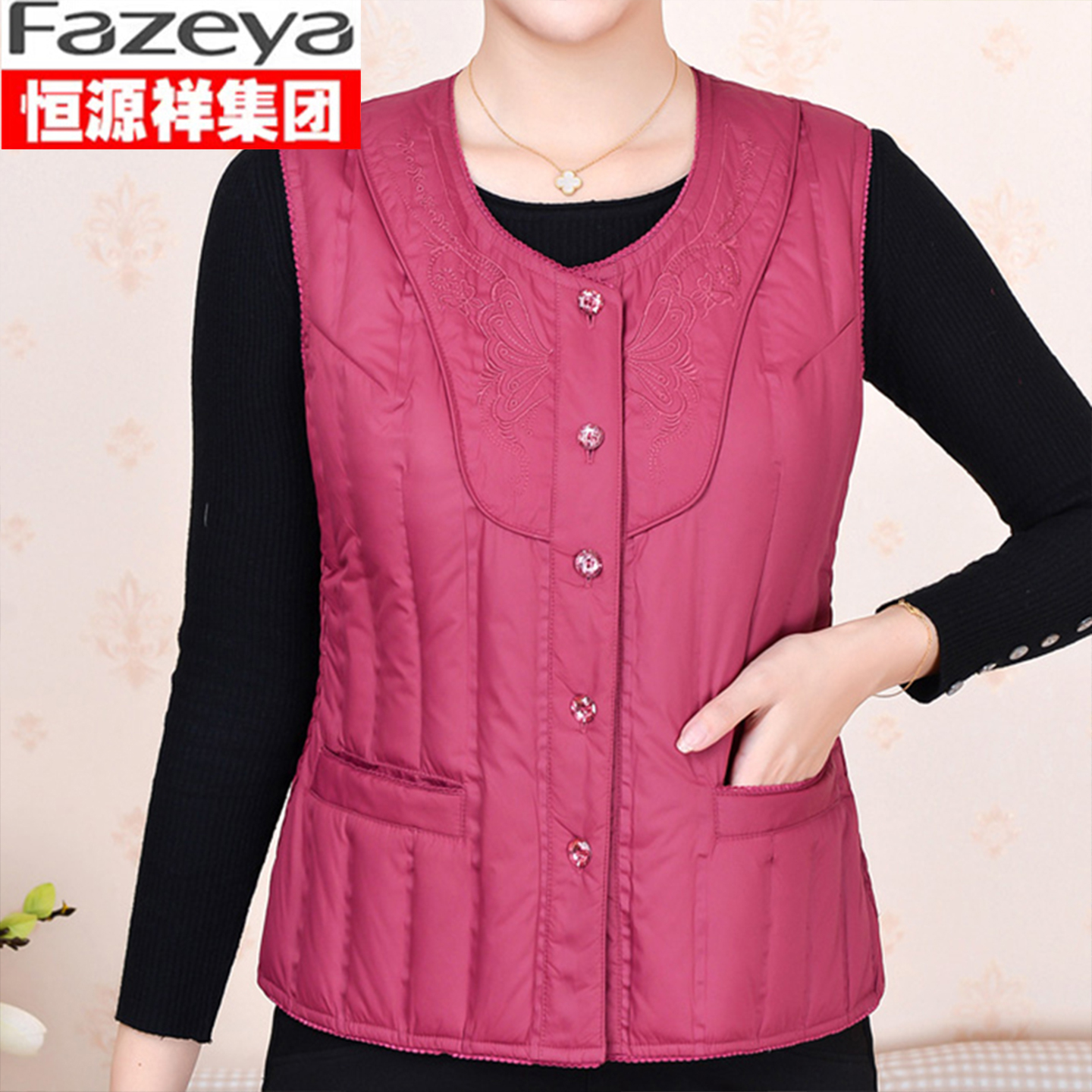 中老年羽绒马甲妈妈坎肩