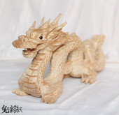 桃木雕刻 龙青龙摆件生肖龙木雕龙免漆生肖吉祥物利升迁