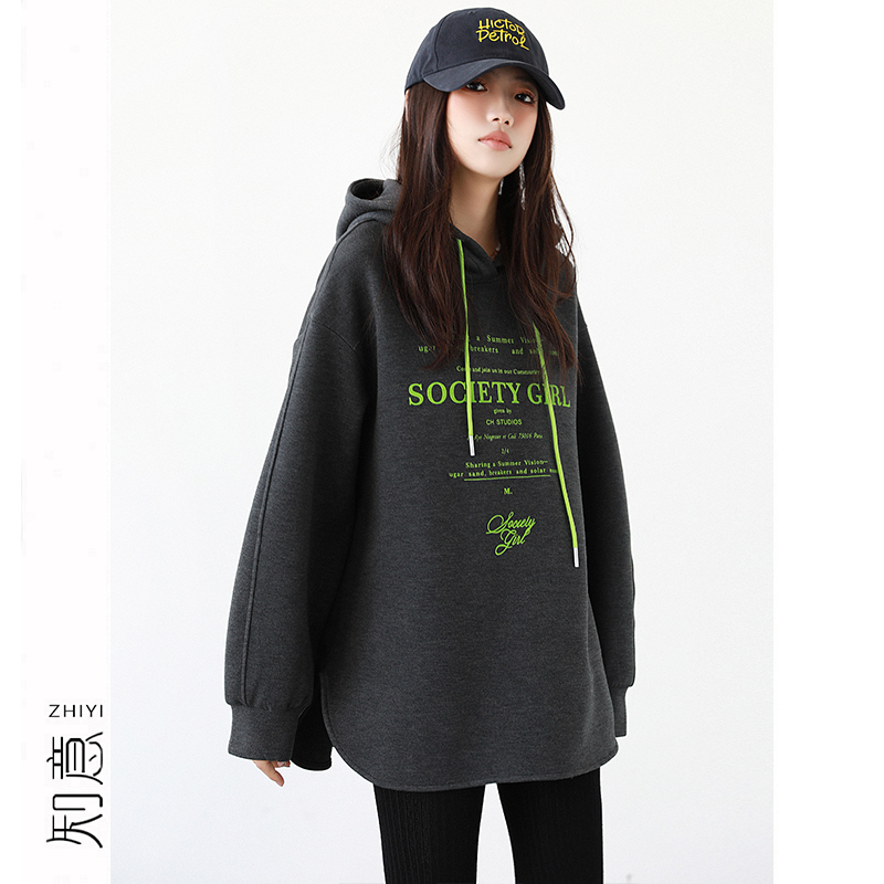 高级感双面羊毛空气绒卫衣女