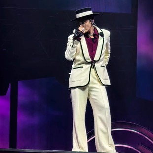 权志龙GD同款白色青果领西服套装男潮流休闲时尚小香风西装外套