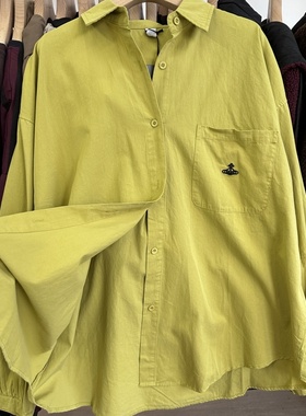 小王家16035早春新款女装宽松大码胖mm休闲慵懒刺绣长袖衬衫上衣