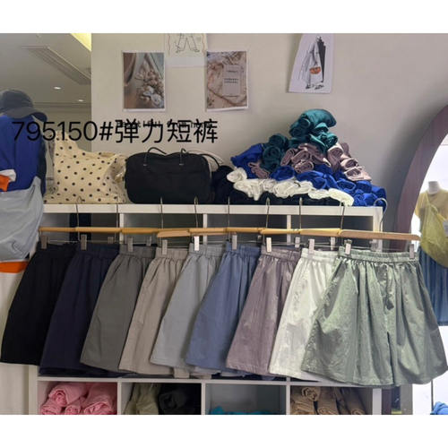 胖mm慵懒休闲风百搭高腰阔腿短裤