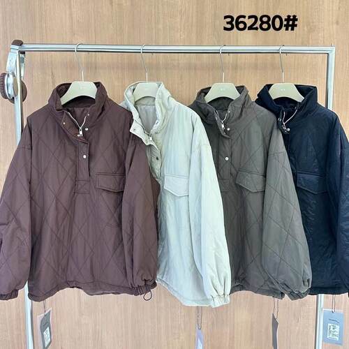 胖mm休闲慵懒风薄款棉服外套上衣