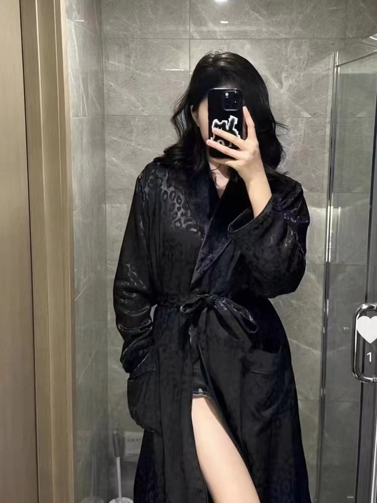 五星级酒店浴袍男女同款情侣豹纹睡袍吸水速干气质浴衣四季通用