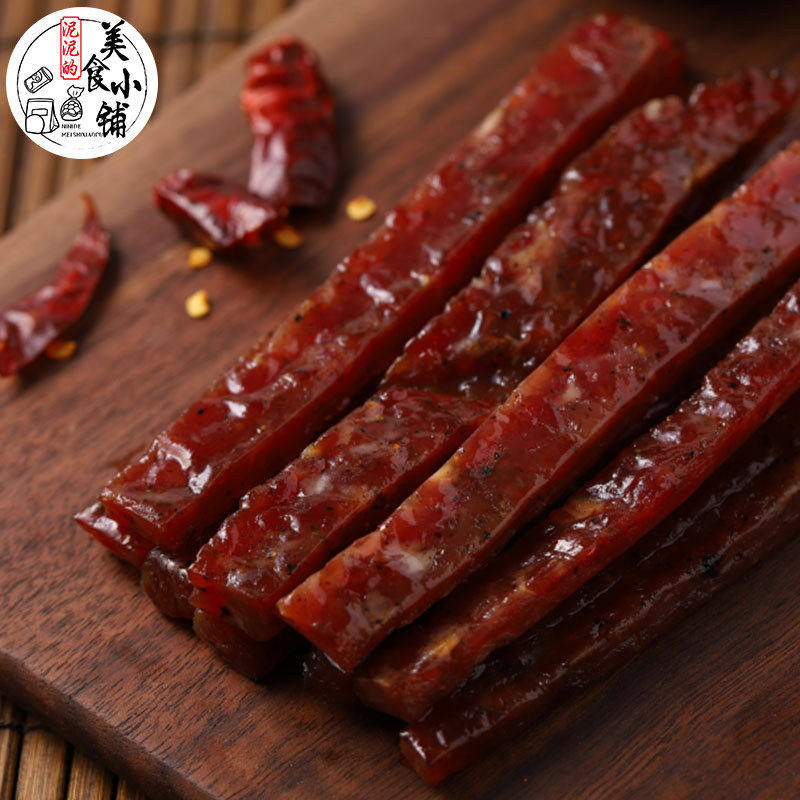 【泥泥的美食小铺】黑椒味筷子肉脯 猪肉脯纯肉小零食150g