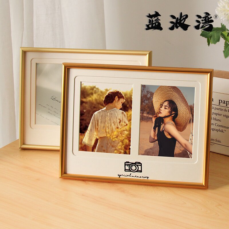 洗照片做成相框摆台铝合金卡纸婚纱照宝宝10寸北欧简约画框8寸6寸