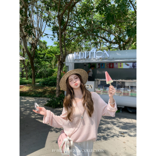 和纸纱2色微镂空针织防晒衫 含亚麻混纺 人间水蜜桃 BLUE