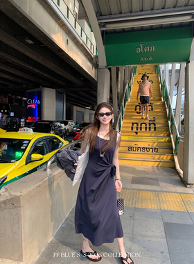 FF BLUE 03.05 周末留白 45精棉春季踏青好搭2色系带拼接背心裙