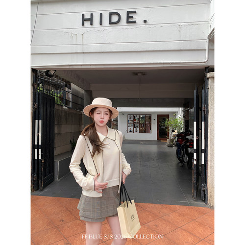 FFBLUE3色好比例显腿长半身裙