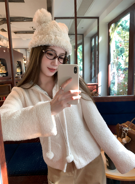 FF BLUE 奶芙塔塔 3色软糯毛巾料短款连帽开衫厚实保暖奶fufu上衣