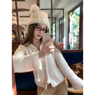 FFBLUE软糯短款连帽开衫