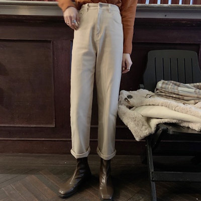 初冬神仙内搭卡其色直筒显瘦